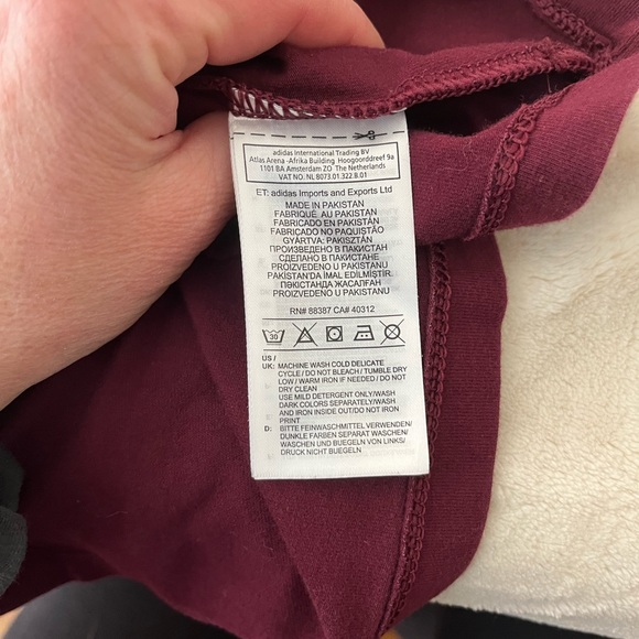 Women's Adidas Trefoil Marroon T Shirt - Picture 7 of 8